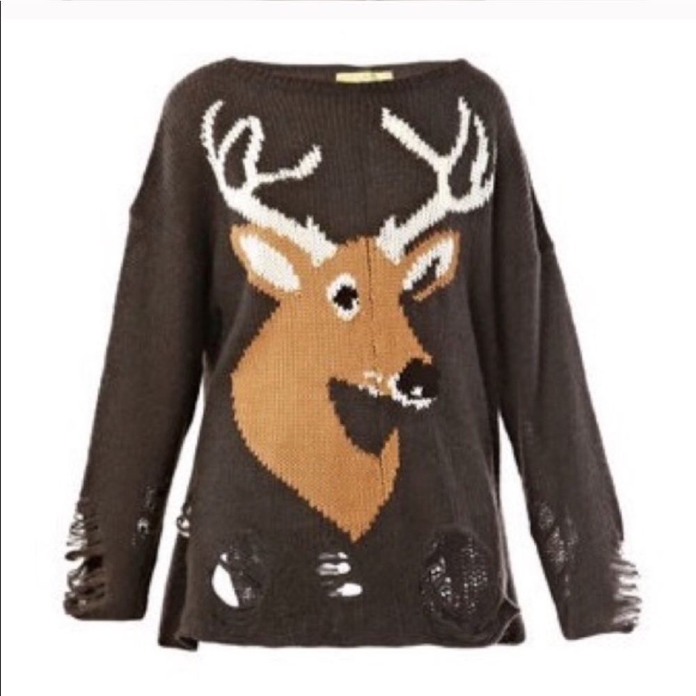 Wildfox Couture Aspen Lennon Reindeer Sweater S - Picture 3 of 8